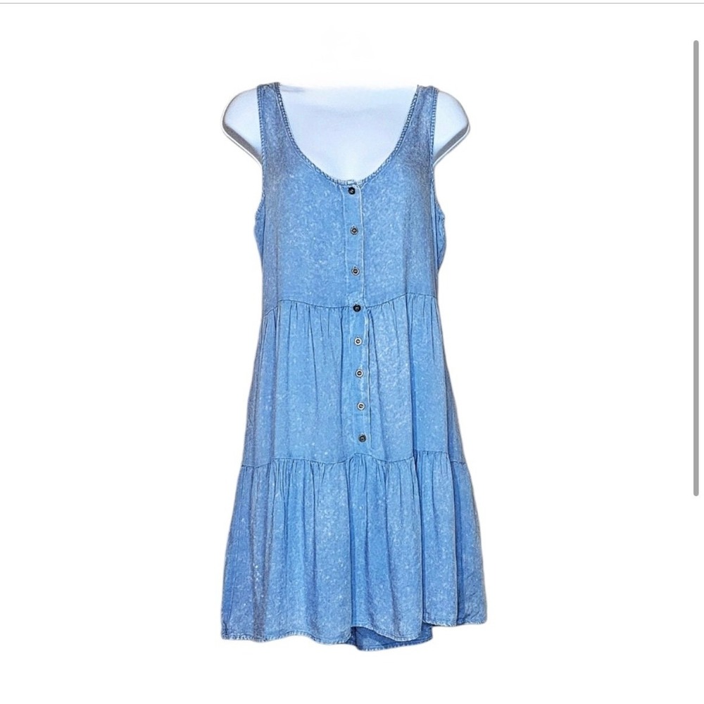 Kori America Chambray tiered dress Large
